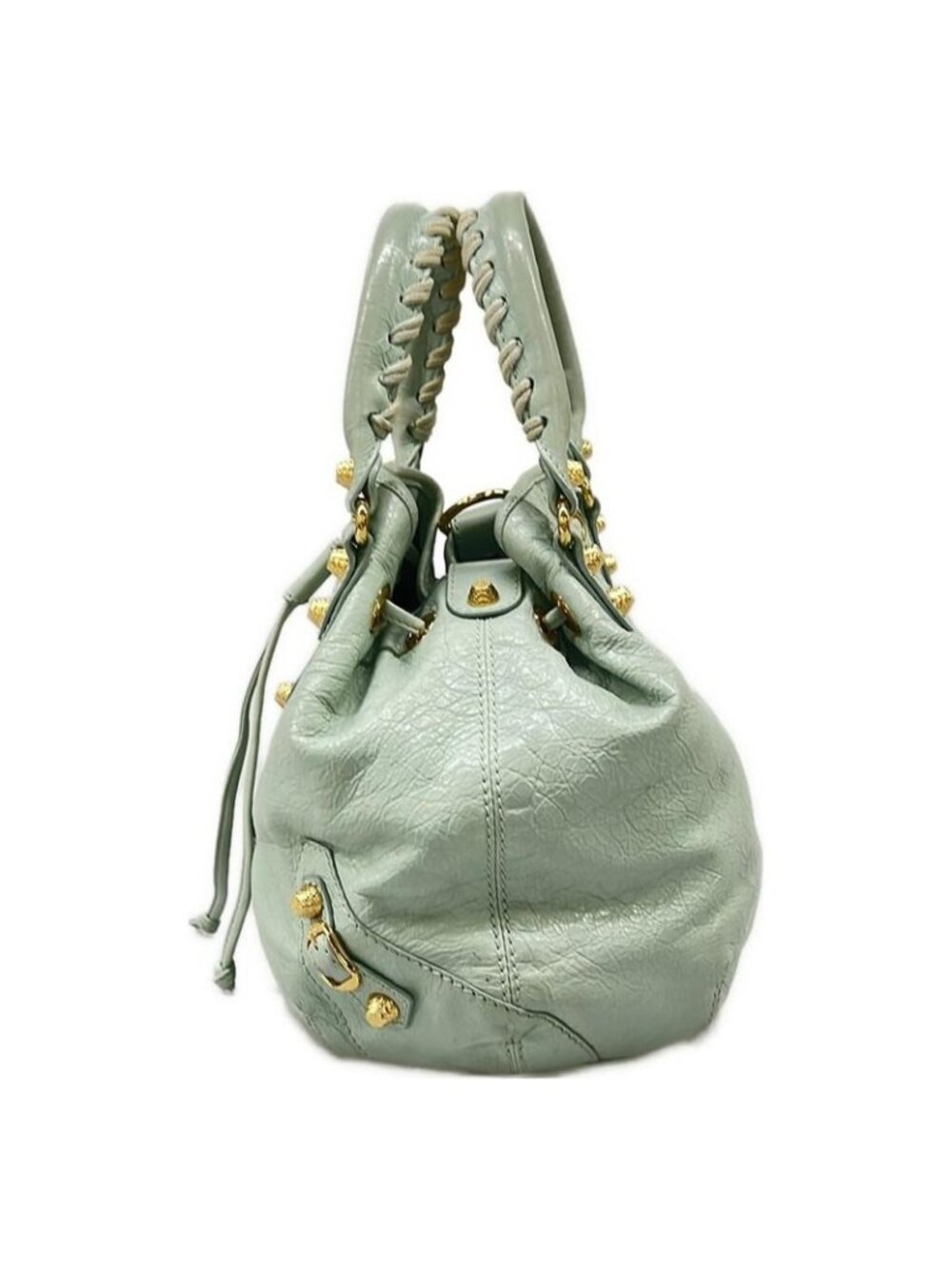 Balenciaga Handbag Giant Mini Pom Light Blue Leather - Picture 4 of 15